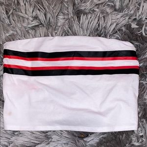 White black and red tube top